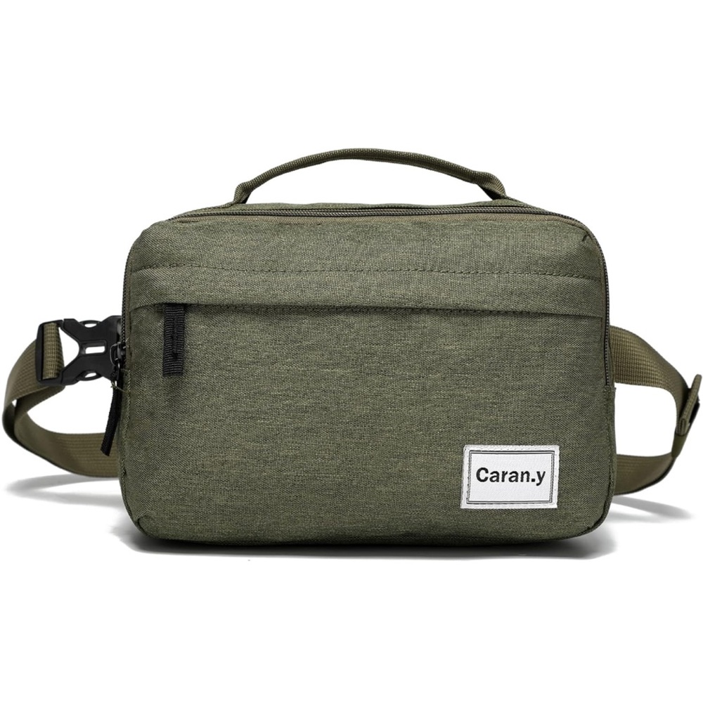 Crossbody Canvas Shoulder Bag w/ Adjustable Strap, Vintage Messenger/ w/ Zipper